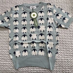 OXKNIT Blue sheep knit tee